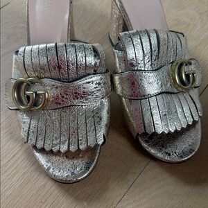 Gucci Women's Gold Fringe Mules